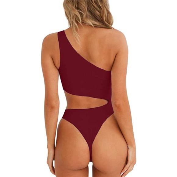 Great Women's Sexy One Shoulder Bathing Suit Cut Out One Piece Swimsuit - Picture 3 of 8